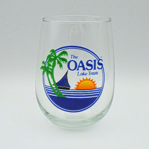 Oasis Logo Stemless Wine Glass